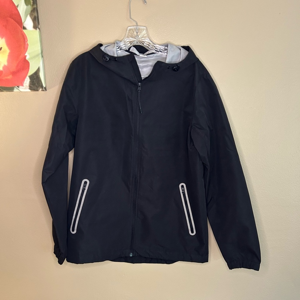 Old Navy Active Men's Black Hooded Windbreaker Jacket  Size Small